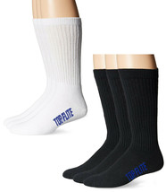 Top Flite Mens Sport Athletic Crew Cotton Plain Work White Ankle Socks 3... - $14.99