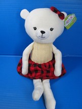 Spark Create Imagine Plush Bear Plaid Skirt/Bow-Rattle Toy  18&quot;  w/Tag - $14.03