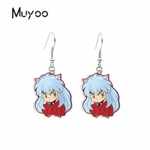 E acrylic resin epoxy dangle earrings kikyou higurashi kagome miroku handmade fish hook thumb200