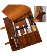 Blade Guard Chef’s Knife Roll: Genuine Premium Leather 5 Pocket Knife Ba... - $149.00