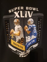 Super Bowl XLIV Saints Drew Brees vs Colts Peyton Manning T-shirt Sz Lar... - £12.91 GBP