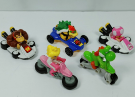 McDonalds Mario Kart Happy Meal Toy Lot of 5 Yoshi Peach Bowser Donkey Kong - £7.82 GBP