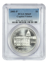 2001-P $1 Capitol Visitor Center PCGS MS69 - £32.03 GBP