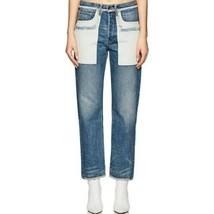 Helmut Lang Femmes Jean Coupe Droite Inside Out Os Bleue Taille 25W G10HW208 - £126.34 GBP