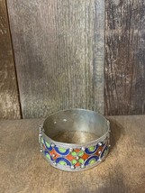 Antique Kabyle Berber (African Tribal) Enamel Hinged Cuff bracelet - Stu... - $130.00