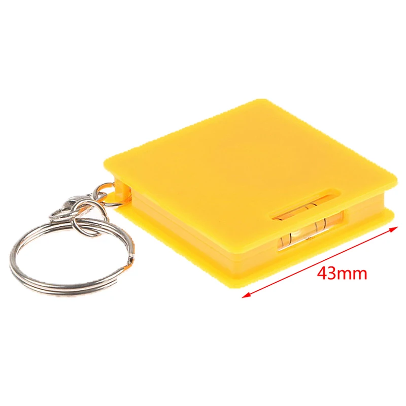 1pc 1M Mini Tape Measure Keychain With Horizontal Bubble Plastic Portable Retrac - £137.61 GBP