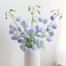 3Pcs Artificial Bluebell Silk Flower Outdoors Fake Plants Faux, Light Blue - £24.74 GBP