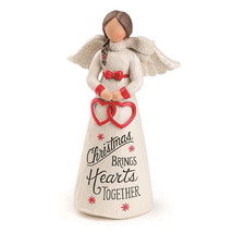 &quot;Christmas Brings Hearts Together&quot; Angel Figurine - £12.54 GBP