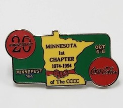 VTG Coca Cola Minnefest &#39;94 Pin Minnesota 1st Chapter CCCC 20th Anniversary - $12.99