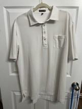 Peter Millar Summer Comfort Polo Shirt Men XL Solid White Golf Performance - $16.36