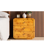 Arcene Natural Real Burl Wood 3-Drawer Nightstand - $8,035.76 MXN