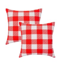 Indoor/Outdoor Gingham Square Throw Pillow - Sun Squad, Red/White, Set of 2 - $27.67