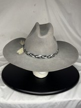 Stetson Cowboy Hat 4x Beaver Felt Size 7 3/8 Gray - £97.78 GBP
