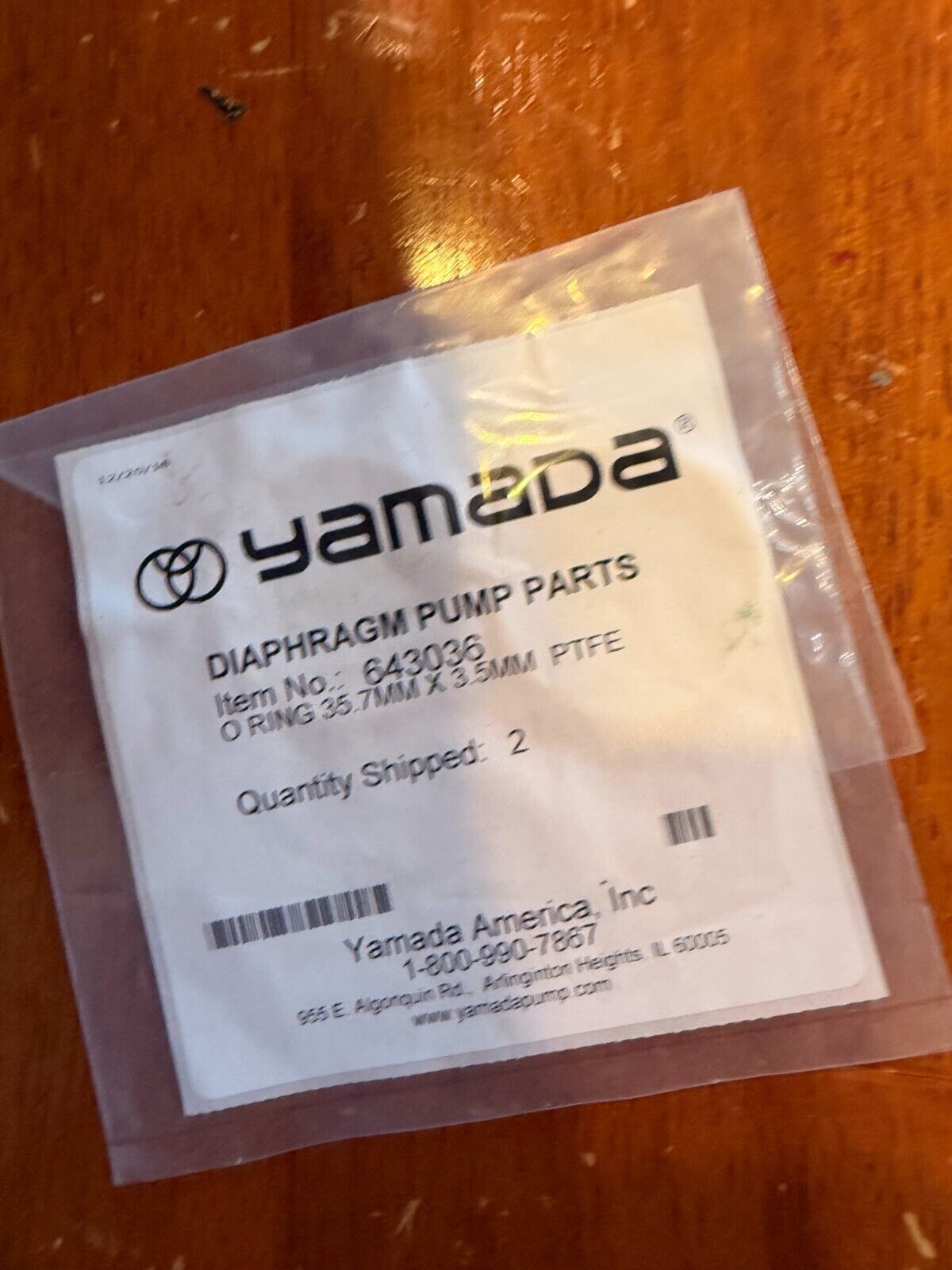 NEW OEM LOT of 2 Yamada Double Air Diaphragm Pump O-ring 35.7mm # 643036 yp - $24.26