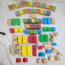 Vintage Wooden Blocks Set of 75 Total Blocks  Alphabet Building Blocks - £15.45 GBP