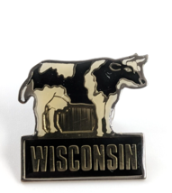 VTG Wisconsin Holstein Milk Cow Cattle Farm Animal Enamel Lapel Pin Souv... - $12.99