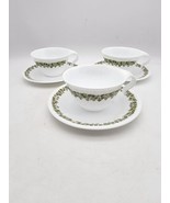 Vintage Corelle Spring Blossom (Crazy Daisy)  Hanging Cup Saucer  3 Sets - $20.57 CAD