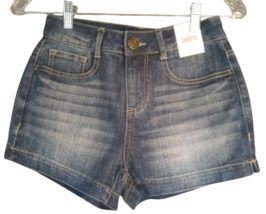 So Shortie Jeans Shorts Juniors Size 1 High Rise Stretch 2.5&quot; inseam Med... - $11.88