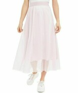 Alfani Mesh Midi Skirt Size XL Lilac Sky Womens A-Line Elastic Waist Lin... - $376.14 MXN
