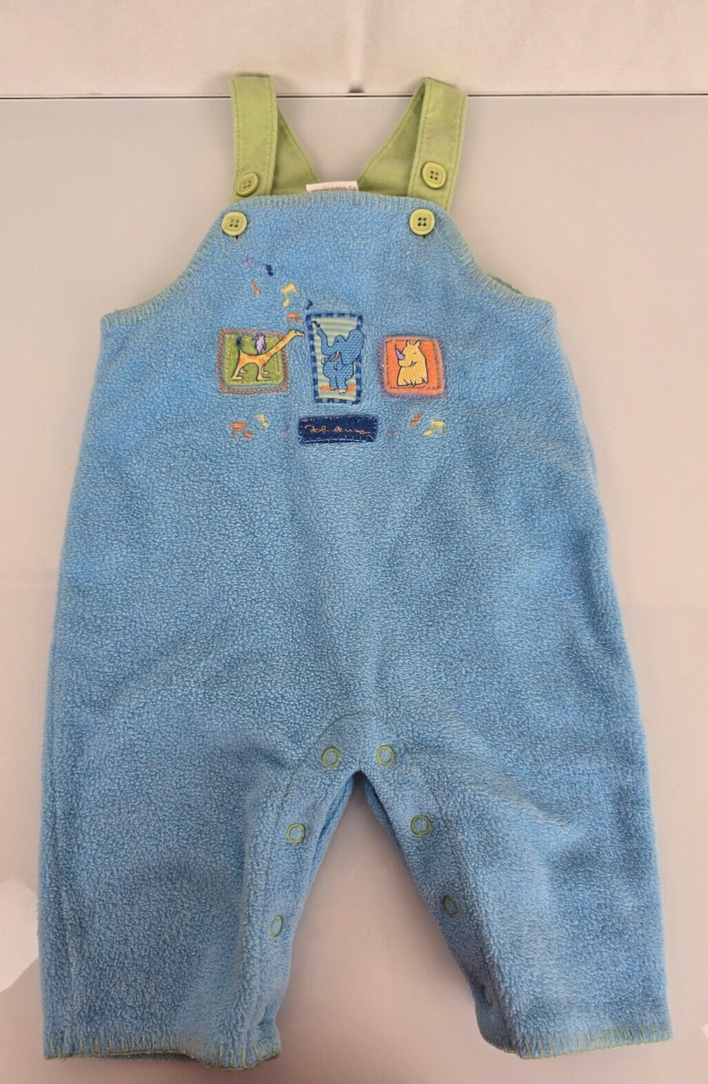 Baby Vintage Carter&#39;s John Lennon Blue Fleece Overalls 6-9 Mo Clothes Bo... - $19.79