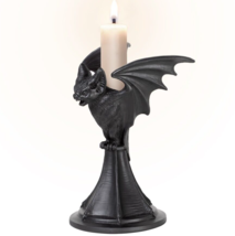 Alchemy Gothic Vespertilio Black Bat Tapered Candle Stick Holder Wicca V114 NEW - £23.14 GBP