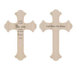 &quot;God Bless Our Home&quot; &amp; &quot;I Have Found the One&quot; Wall Crosses 12&quot; H ea Home... - $22.99
