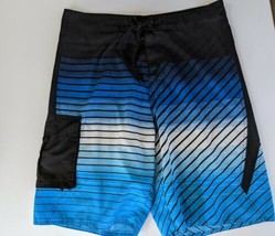 Tru Cal Men&#39;s Black/Blue Swim Trunks Size 36 - £7.13 GBP