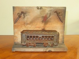 Vintage Folk Art Railroad Nails Cast Iron 44 St Louis &amp; Ohio River RR Train Car - £23.59 GBP