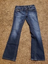25B - Womens Miss Me  JP5124B10V Boot Cut SZ 27 Denim Blue Jeans Flap Pocket - £16.74 GBP