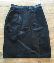 Vtg Daniel Marcus Womens Black Leather Pencil Skirt Size 10 Made in Canada  - £30.57 GBP