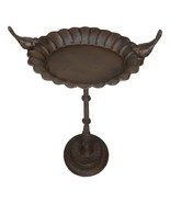 Rustic Cast Iron Lovebirds Perching On Sunflower Garden Bird Feeder Bath... - $71.99