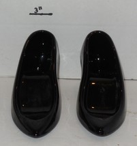 Collectible Ceramic Decorative 2&quot; Black High Heel SHOE Pair Fashion Figure - £11.87 GBP