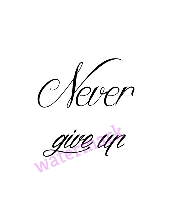 &quot;NEVER GIVE UP&quot; QUOTE PUBLICITY PHOTO - $9.89