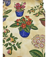 Western Textile Fabric 1.5 Yards Blue Plant Pot Pears Yellow Floral Chin... - $937.35 MXN