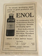 Antique Enol Eastman Kodak print ad advertisement 1911 Rochester New York - $24.74