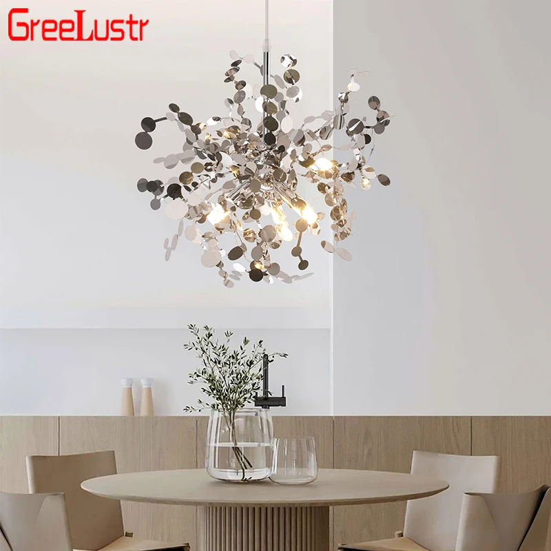Ss steel pendant lamp indoor dcora classic vintage gold led chandelier lighting fixture thumb200