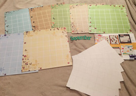 Scrapbook Scrapbooking Paper Lot Calendar 7 12x12 Print &amp; 6 Small Papers - £3.97 GBP