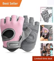 Men &amp; Women’s Weight Lifting Gloves - Breathable Microfiber with Hook &amp; ... - $16.78
