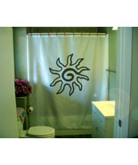 Printed Shower Curtain sun spiral primitive design nature solar art - £71.94 GBP