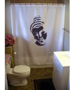 Printed Shower Curtain Buddha head bust Buddhism Buddhist way religion p... - £71.94 GBP