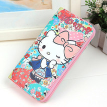 Winking Hello Kitty Long Clutch Card Holder Wallet-New-Style K Full Zipper Zip - £13.41 GBP