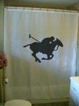 Shower Curtain polo player horse mallet gallop game - £55.05 GBP