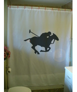 Shower Curtain polo player horse mallet gallop game - $69.99