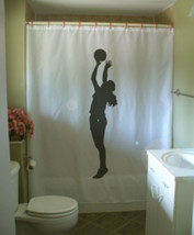 Shower Curtain basketball jump sport game point shoot - $69.99