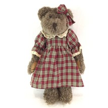 Plush Bear Fully Jointed Plaid Dress Light Brown Stuffed Animal Oriental... - £8.68 GBP