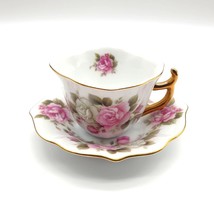 Demitasse Mini Rose Vintage Teacup and Saucer Set Ceramic Art Academy Ca... - $23.38