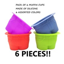 Muffin Tops Silicone Blue Jeans Baking Cups Set Of 6 Bake Small Muffins ... - $16.71