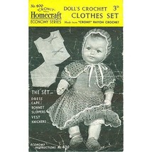 Vintage Doll Crochet Pattern Lenore 16&quot; Lace Rayon 6 Piece Set Baby Doll PDF - £1.61 GBP