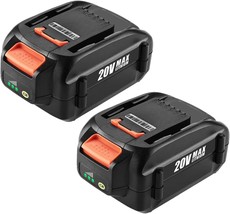 Bakipante 2Pack 6.0Ah Replacement Battery For Worx 20V Lithium Battery Wa3520, - £68.44 GBP