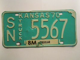 License Plate Truck Tag 1970 Kansas Sn 5567 Shawnee County [Z272] - £5.25 GBP